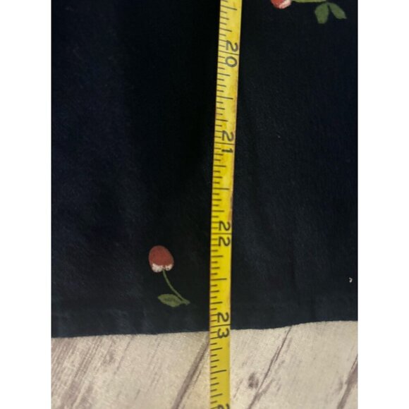 Old Navy V-neck Button Down Crepe Top XL Navy Cherries Flutter Sleeve Smocked - Picture 9 of 12